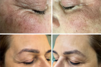 Resultado de antes y después del tratamiento avanzado Phi Ion para rejuvenecimiento de la piel en Skin by Susan & Brow Studio, Mayagüez.